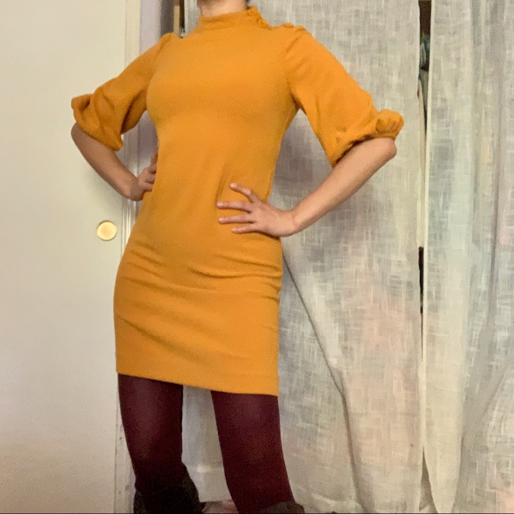 Ann Taylor Petite 0P Mini Dress Balloon Sleeve